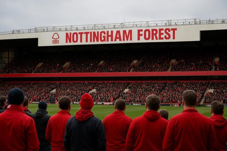 Sfeerbeeld rond het City Ground, de thuisbasis van Nottingham Forest
