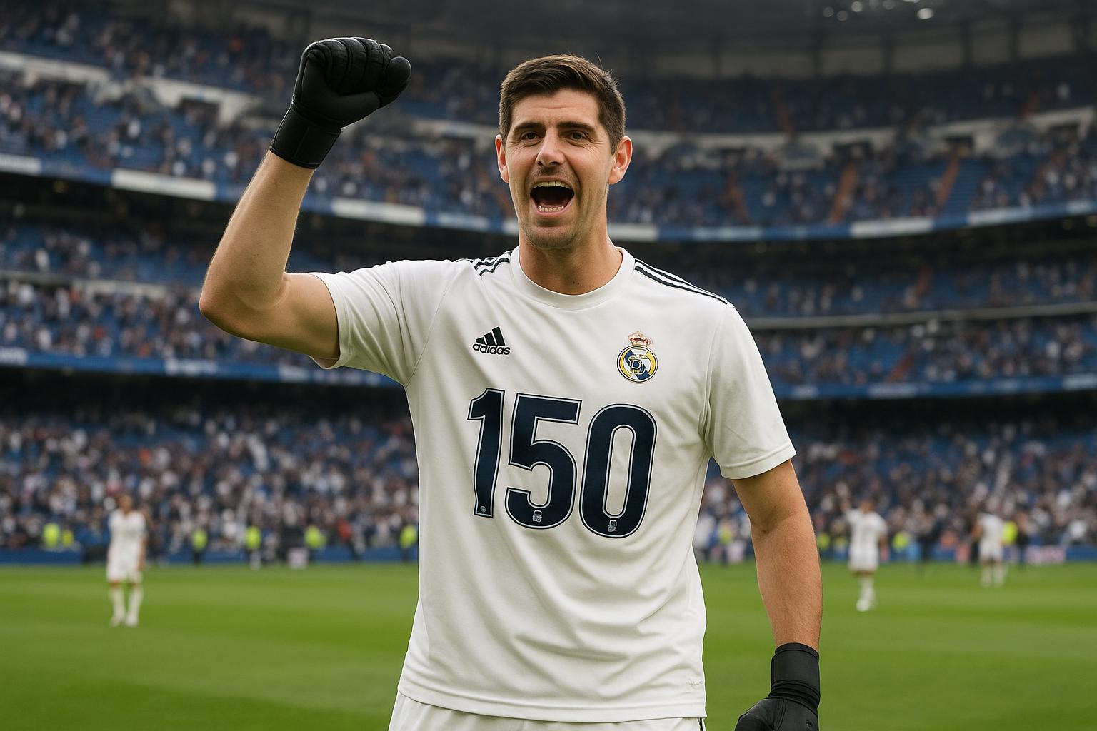 Thibaut Courtois wordt gehuldigd bij Real Madrid na zijn 150ste La Liga-zege