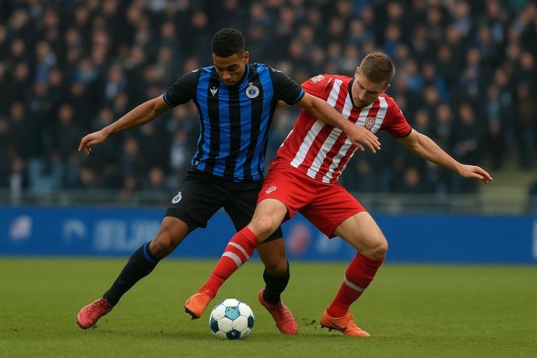 Actiemoment in de Brugse derby tussen Cercle Brugge en Club Brugge in het Jan Breydelstadion