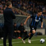 Ivan Leko langs de zijlijn tijdens Cercle Brugge tegen Club Brugge