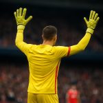 Jari De Busser, doelman van Go Ahead Eagles, reageert na afloop in De Kuip