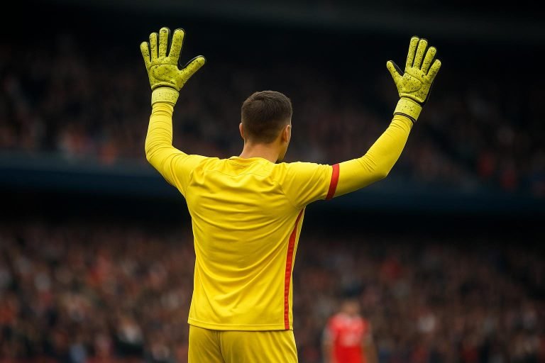 Jari De Busser, doelman van Go Ahead Eagles, reageert na afloop in De Kuip