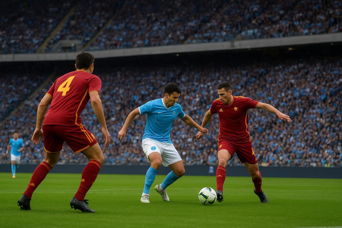 Sfeershot van Napoli tegen AS Roma in het Stadio Diego Armando Maradona