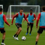 Spelers van de Rode Duivels tijdens een trainingssessie in aanloop naar een interlandstage.