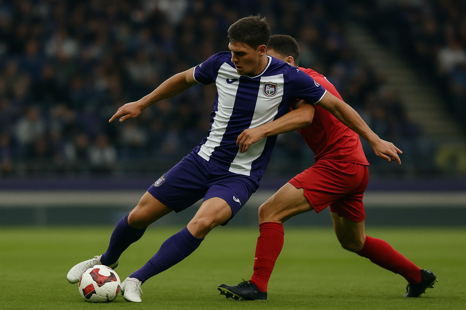 Danylo Sikan van RSC Anderlecht tijdens een wedstrijdmoment
