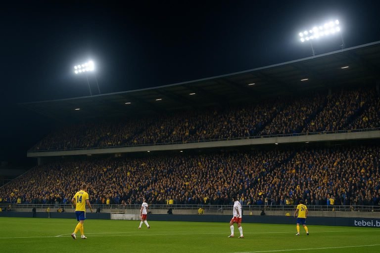 Sfeerbeeld in het stadion op Stayen tijdens STVV tegen Zulte Waregem
