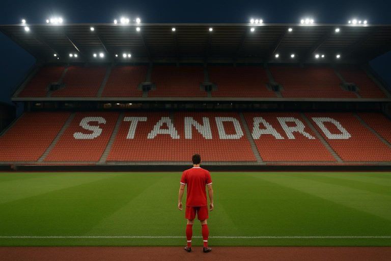 Sfeerbeeld van het stadion van Standard Luik in aanloop naar een wedstrijd
