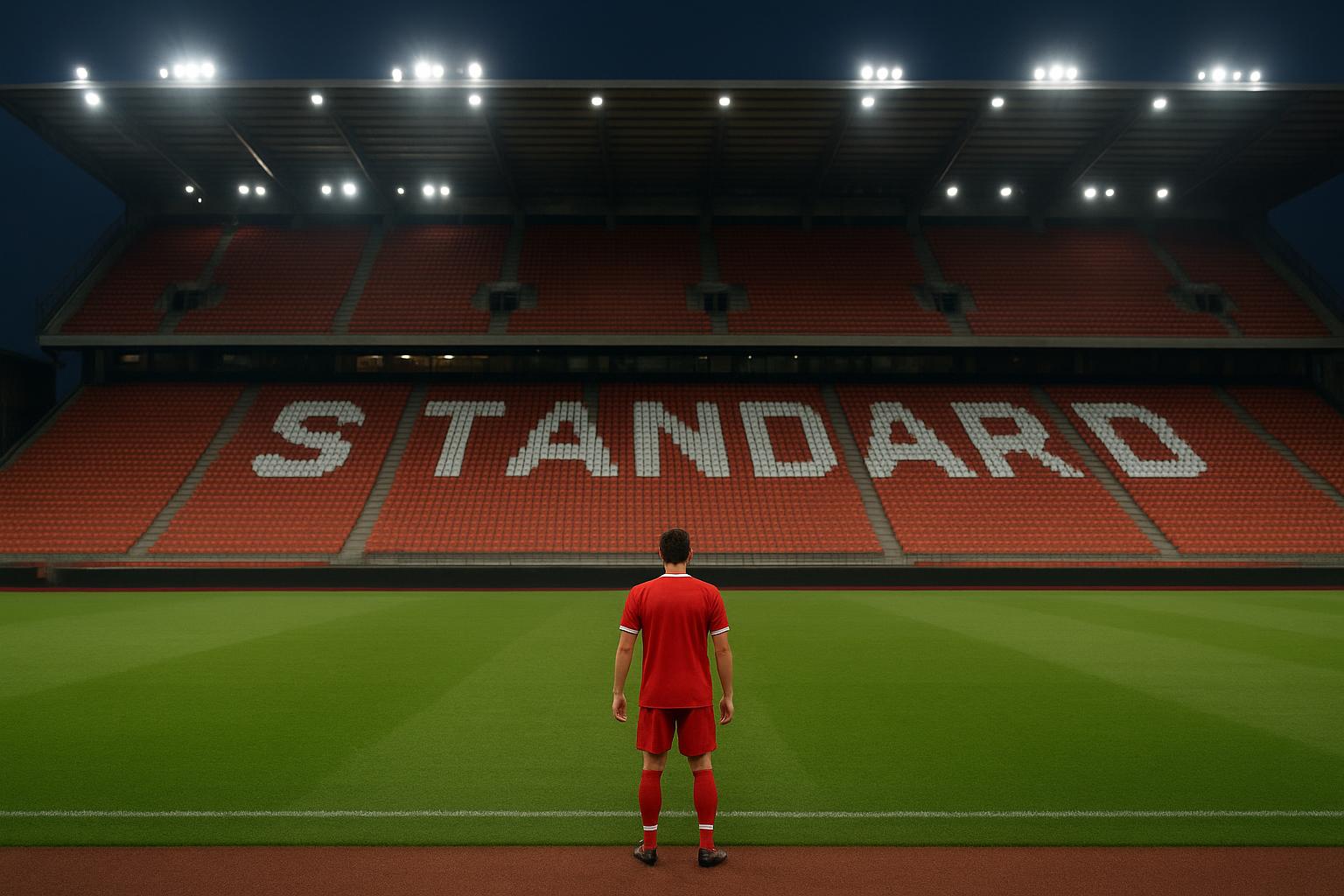 Sfeerbeeld van het stadion van Standard Luik in aanloop naar een wedstrijd