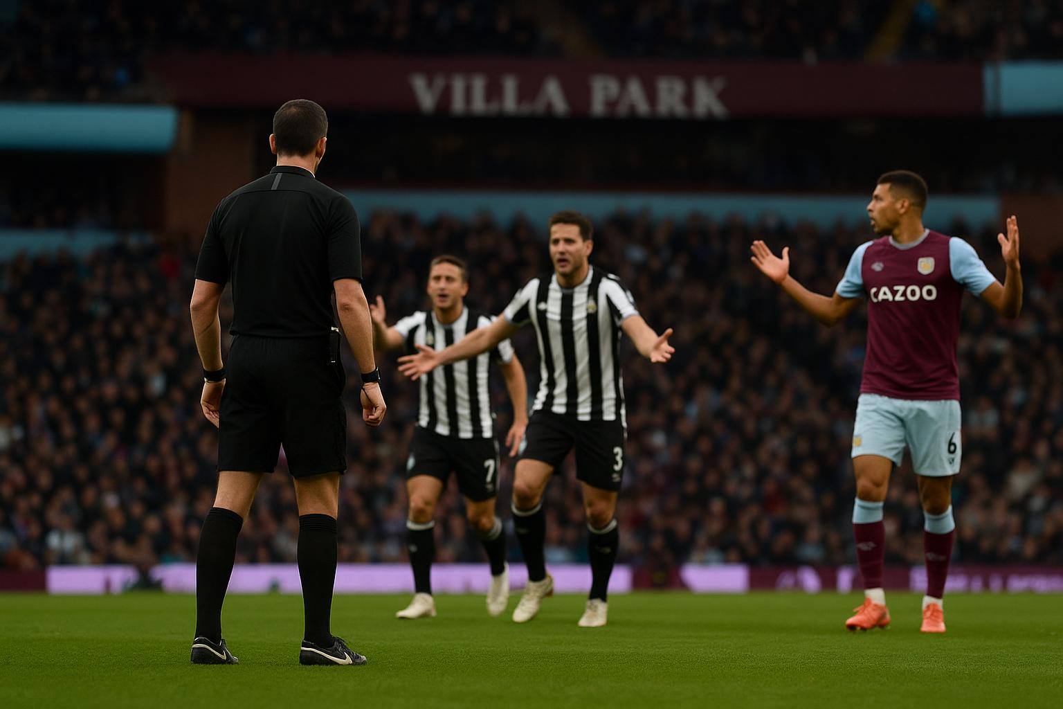 Wedstrijdbeeld in het stadion tijdens Aston Villa tegen Newcastle United op Villa Park