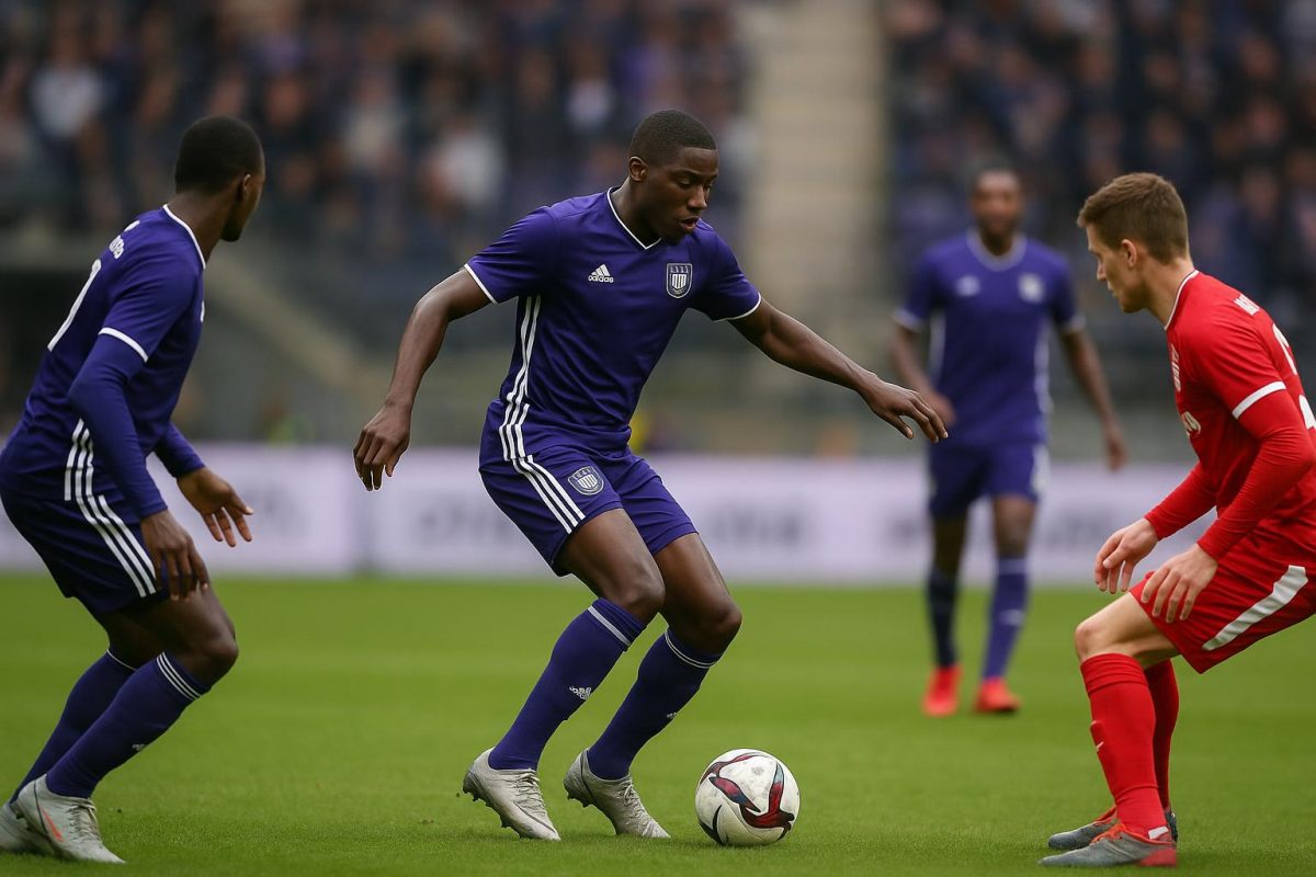 Spelers van RSC Anderlecht op het veld tijdens een wedstrijd in de Jupiler Pro League.