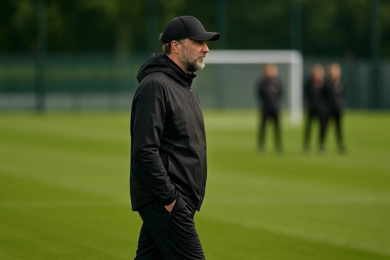 Sfeerbeeld van een trainingscomplex in een context rond Jfcrgen Klopp en zijn rol bij Red Bull