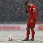 Sneeuwrijke omstandigheden op de Bosuil tijdens Antwerp tegen Westerlo