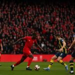Sfeerbeeld in het stadion van Standard tijdens Standard-Union, met spelers op het veld