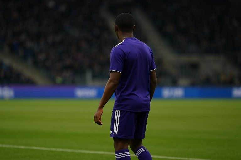 Coba Da Costa van RSC Anderlecht in het Lotto Park tijdens een wedstrijdcontext