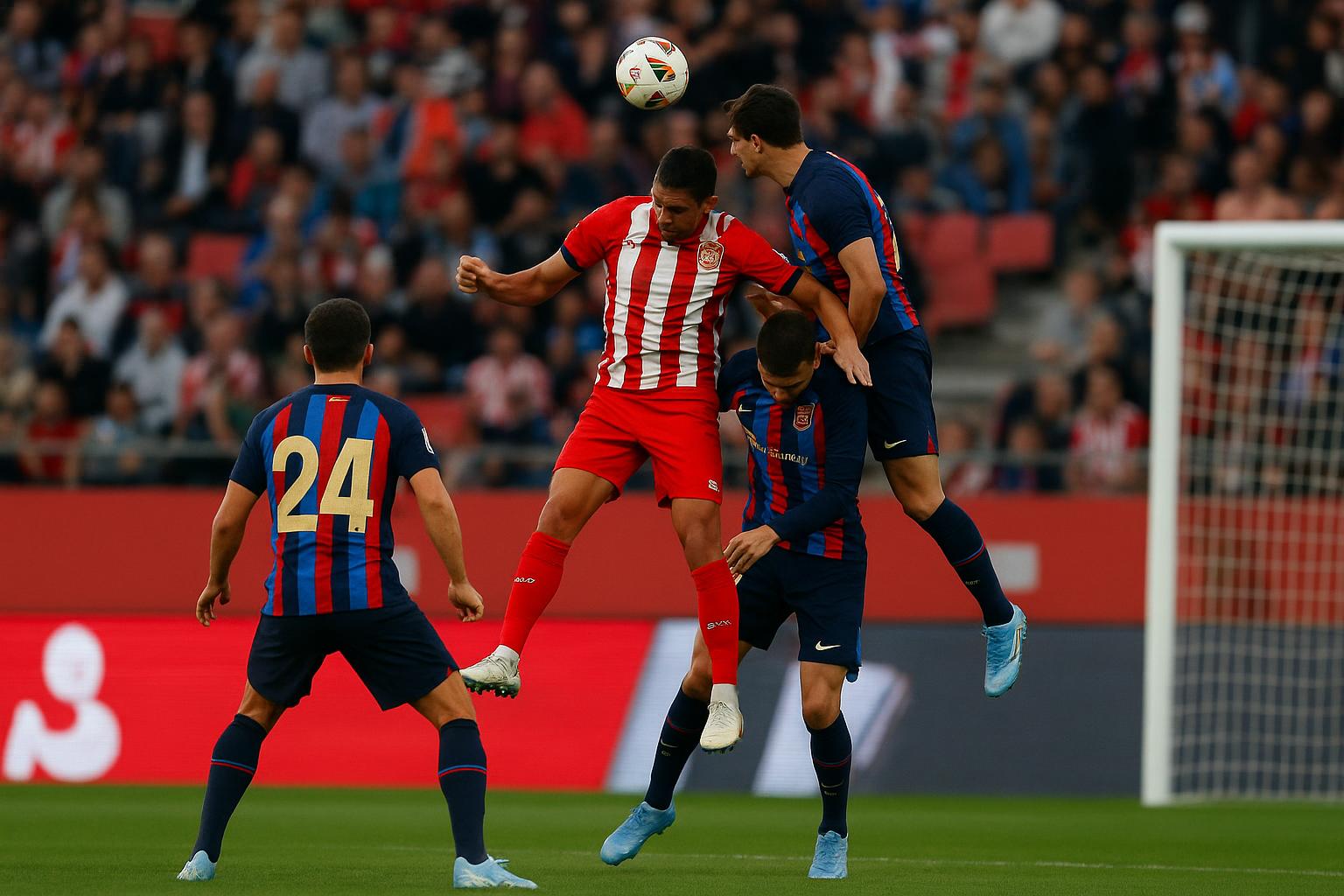 Girona en FC Barcelona in duel tijdens de Catalaanse derby in La Liga