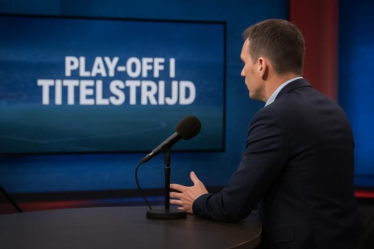 Frank Boeckx tijdens een analyse over de strijd om de Champions’ Play-Offs