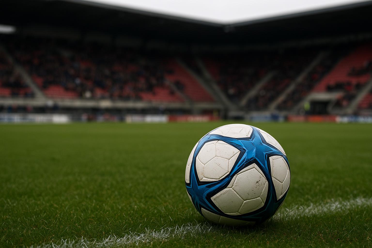 Bal in een stadionomgeving bij een wedstrijd in de Challenger Pro League