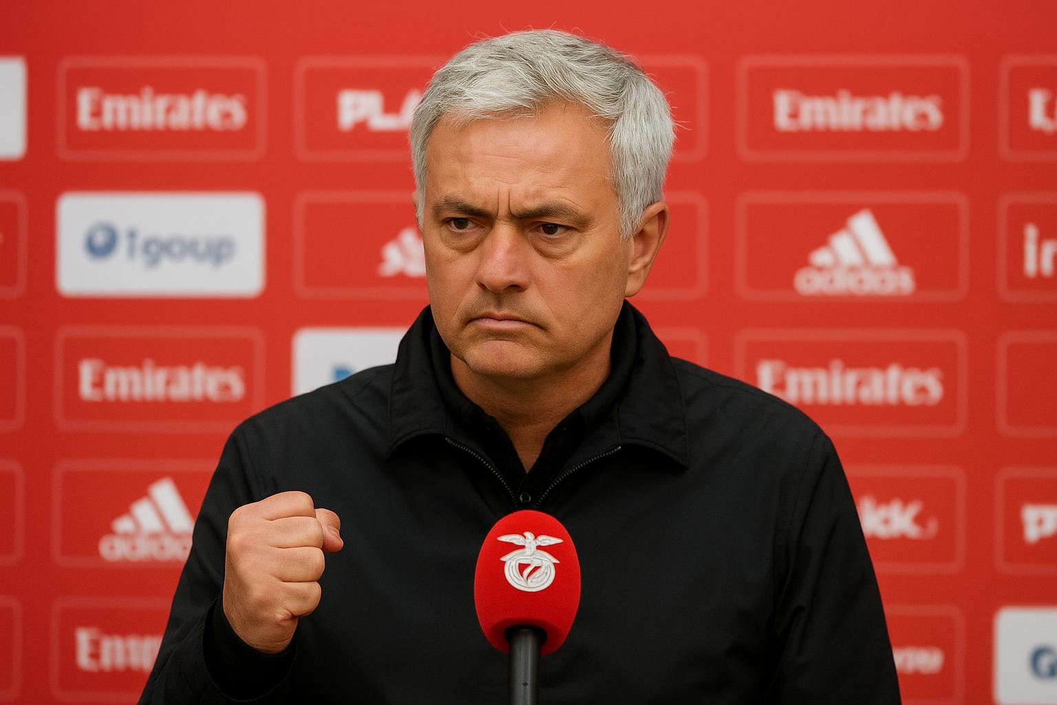 José Mourinho langs de zijlijn bij Benfica tijdens een Champions League-avond
