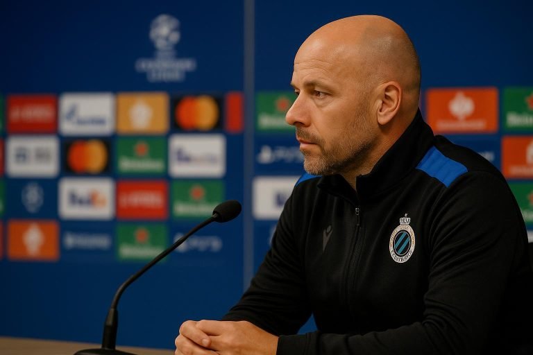 Ivan Leko tijdens een persmoment van Club Brugge in aanloop naar de clash met Atlético Madrid