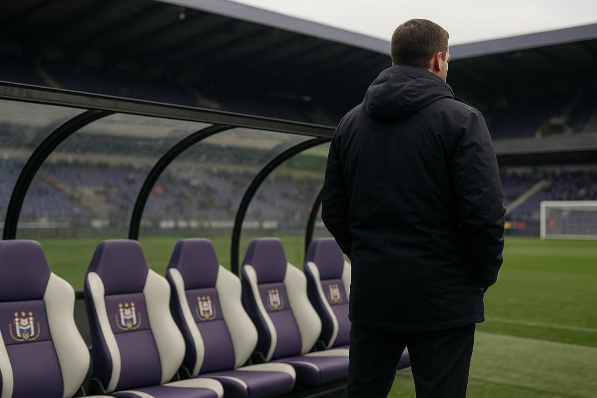 Sfeerbeeld aan het Lotto Park bij Anderlecht terwijl het coachdossier rond Schreuder aansleept