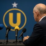 Alex Muzio, voorzitter van Union, tijdens een persmoment