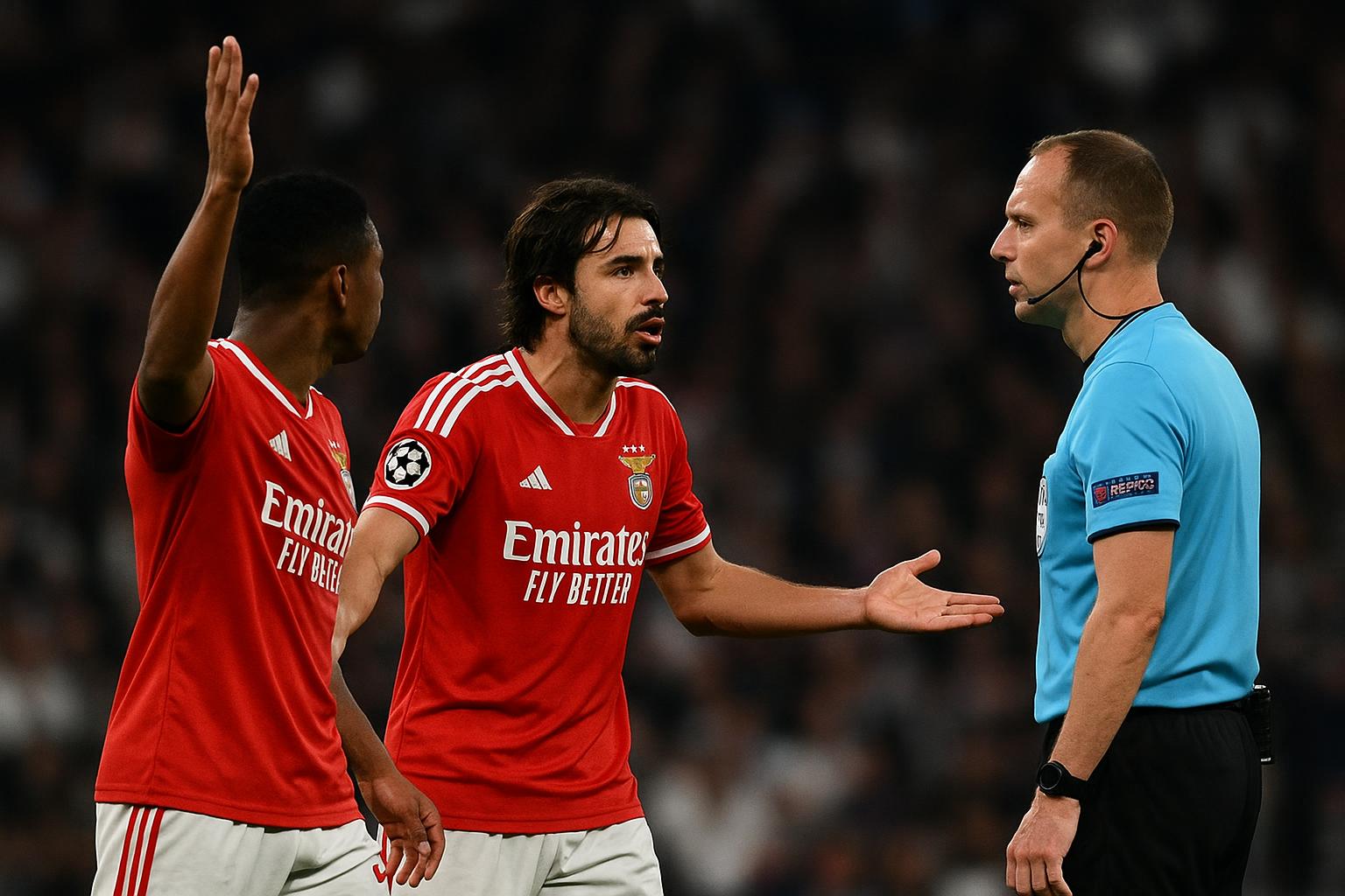 Nicolas Otamendi in discussie tijdens Benfica-Real in de Champions League