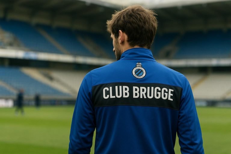 Nicolo Tresoldi van Club Brugge in aanloop naar een duel met Atlético Madrid