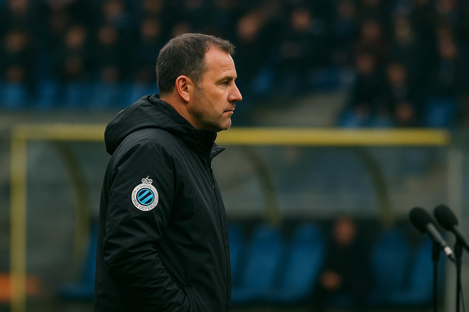 Carl Hoefkens langs de zijlijn tijdens een wedstrijd, in coachrol