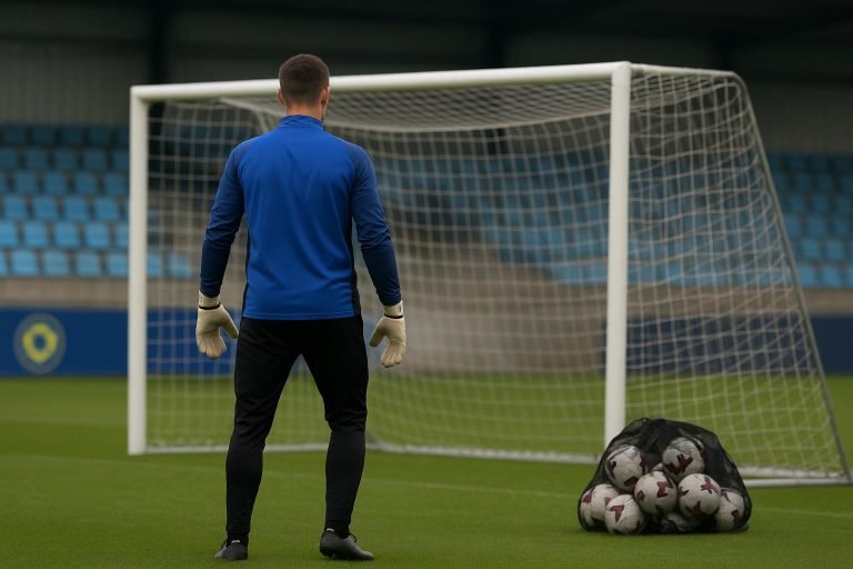 Simon Mignolet van Club Brugge in een trainingscontext met Champions League-sfeer