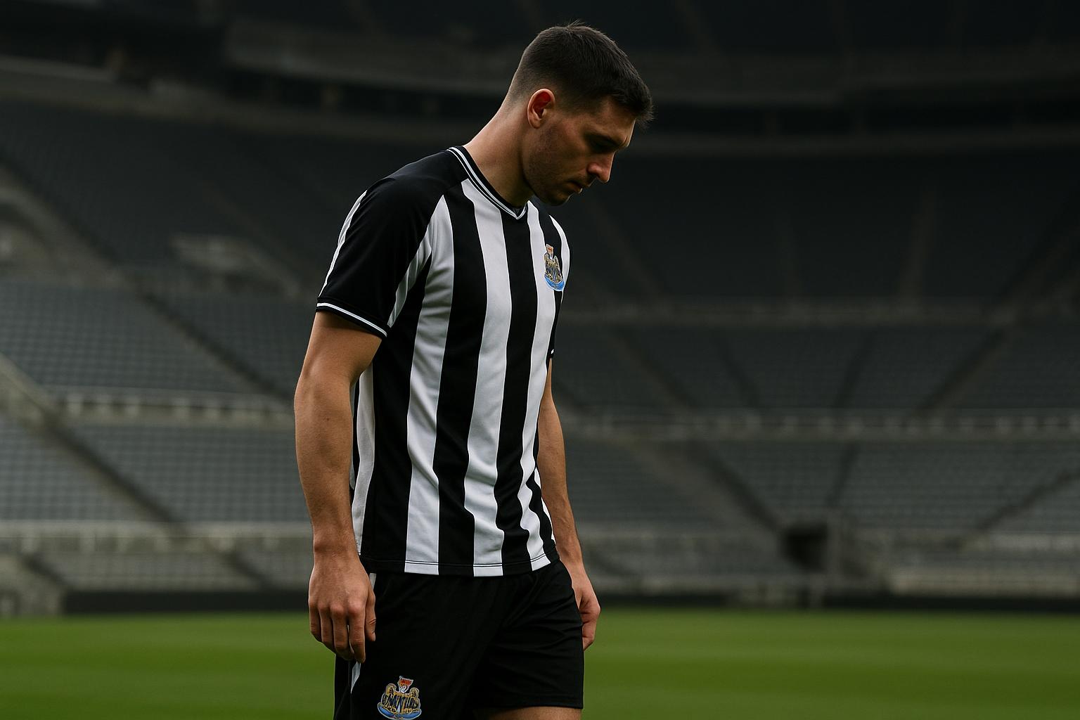 Nick Woltemade in tenue van Newcastle United tijdens een wedstrijd in de Premier League