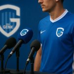 Dimitri De Condé van KRC Genk tijdens een Europees voorbereidingsmoment