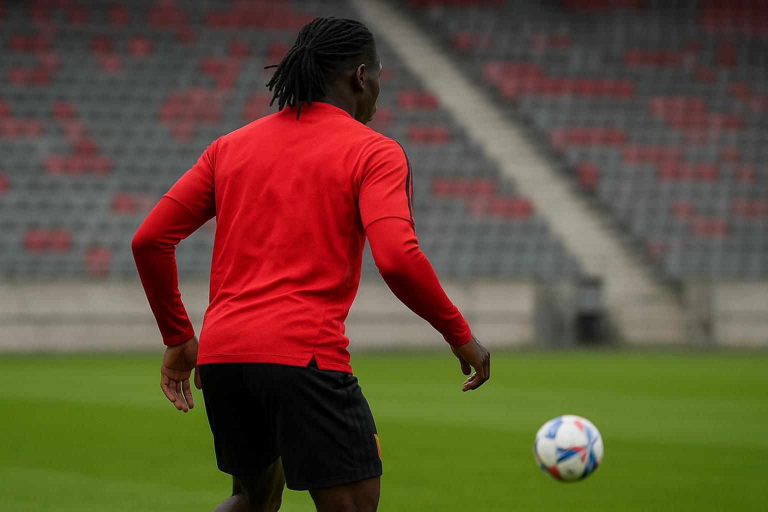 Amadou Onana in actie met de Rode Duivels