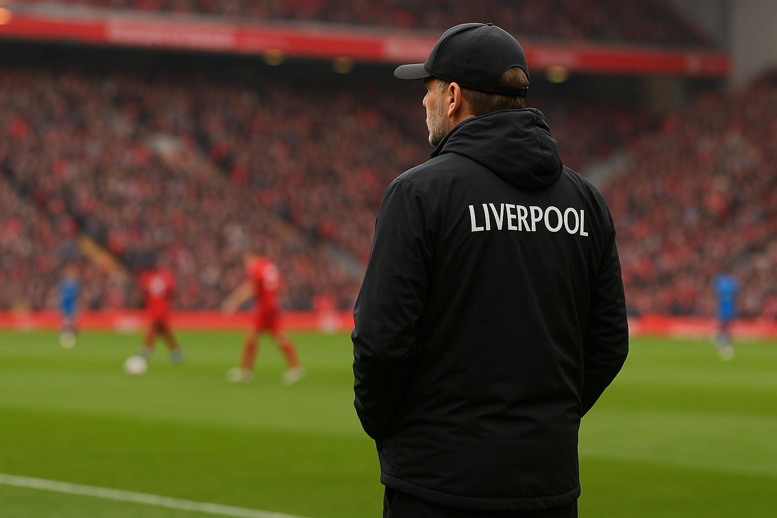 Arne Slot langs de zijlijn tijdens Liverpool tegen Newcastle op Anfield