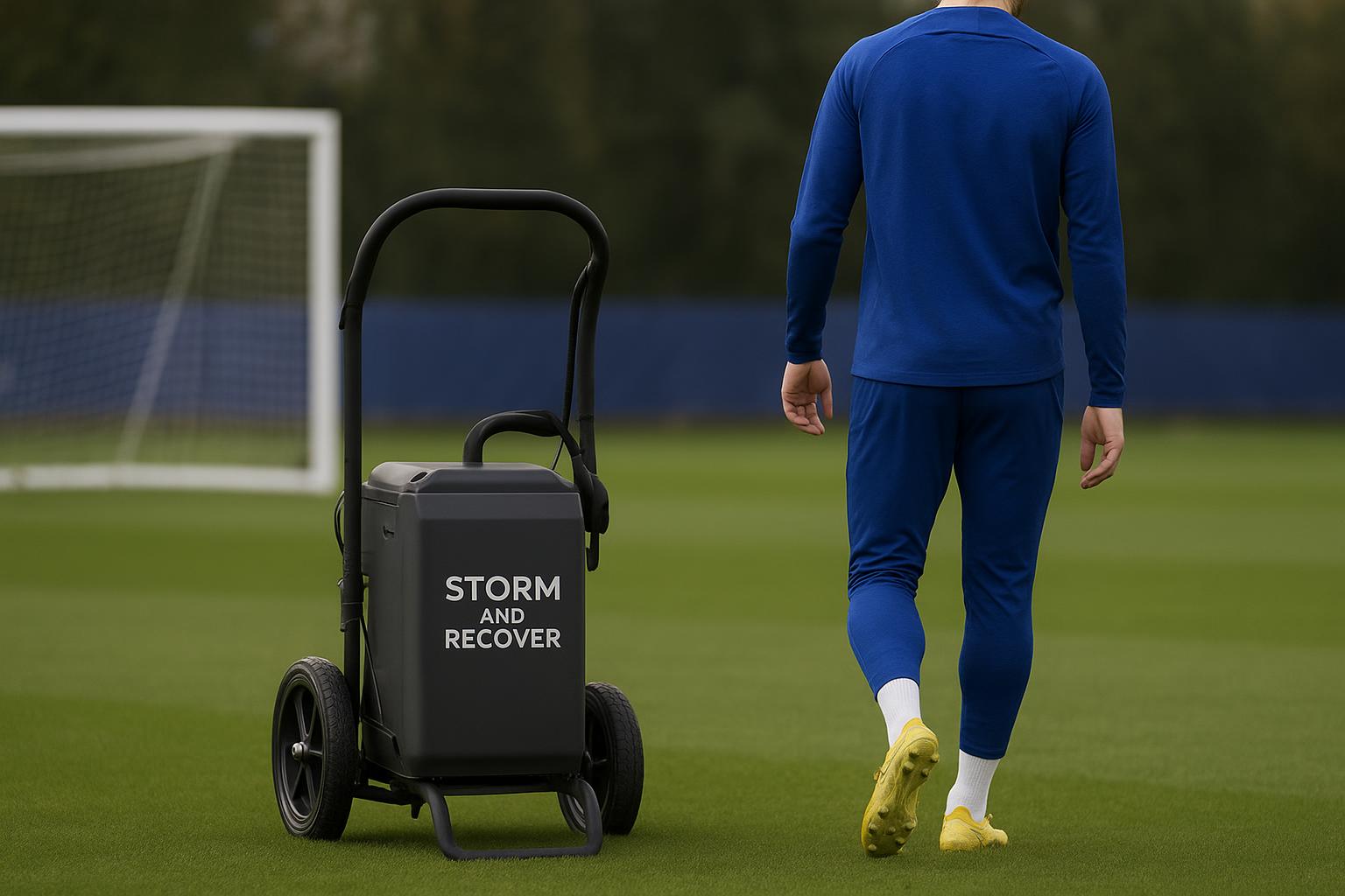 Roméo Lavia van Chelsea tijdens een trainingsmoment, in aanloop naar zijn terugkeer na blessure
