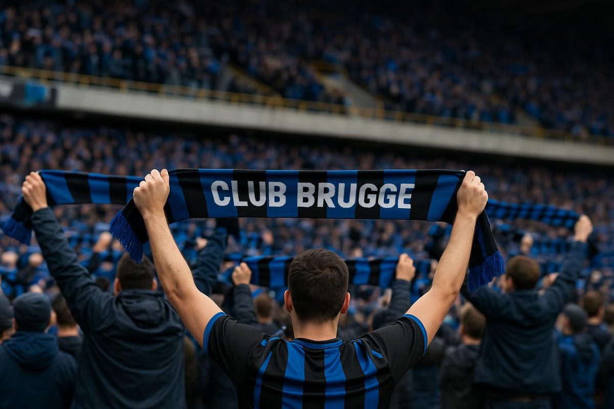 Supporters van Club Brugge reageren trots na de 3-3 tegen Atlético Madrid