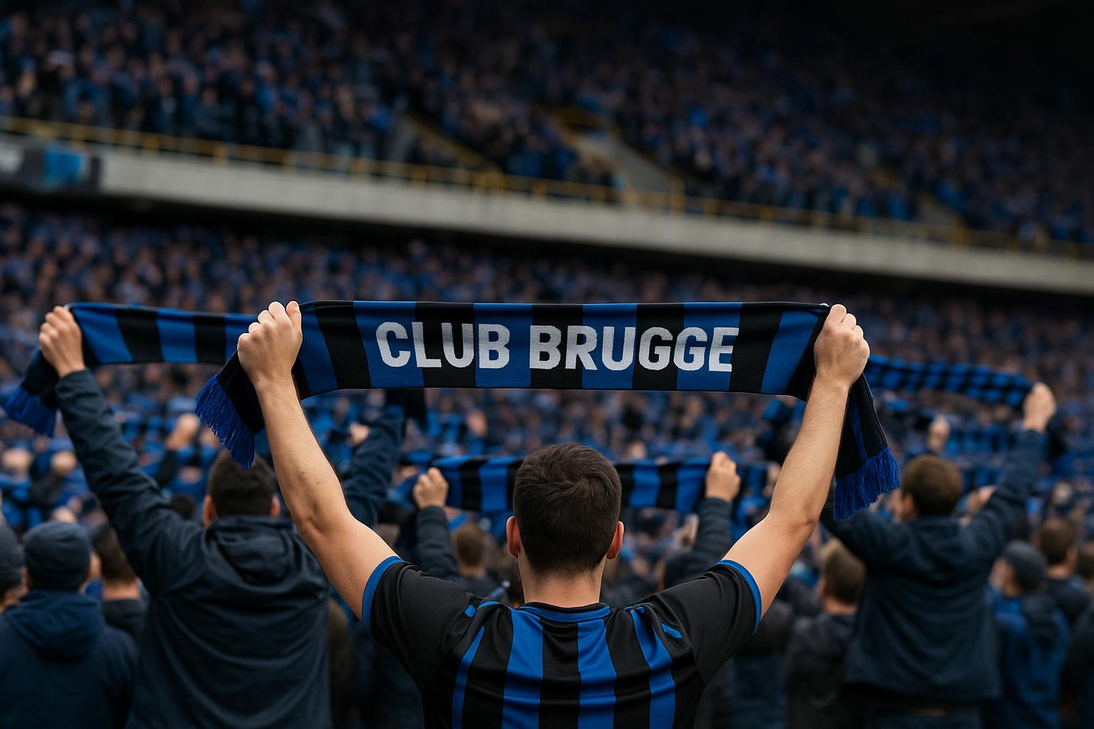 Supporters van Club Brugge reageren trots na de 3-3 tegen Atlético Madrid