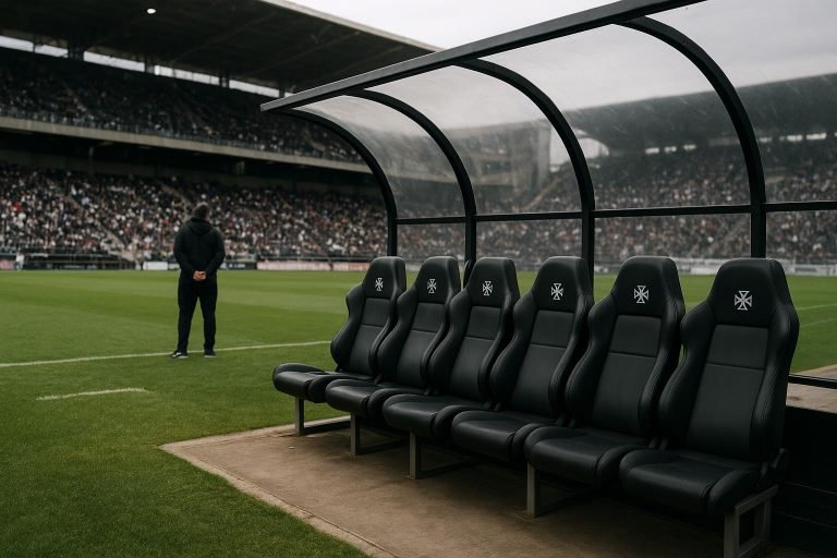 Stadionomgeving bij Vasco da Gama tijdens een wedstrijd, zonder herkenbare gezichten