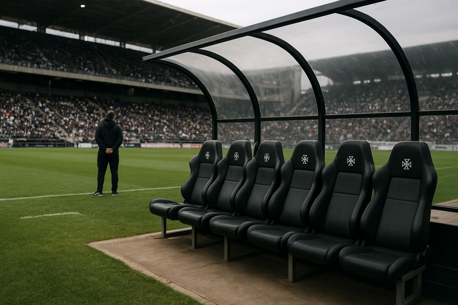 Stadionomgeving bij Vasco da Gama tijdens een wedstrijd, zonder herkenbare gezichten