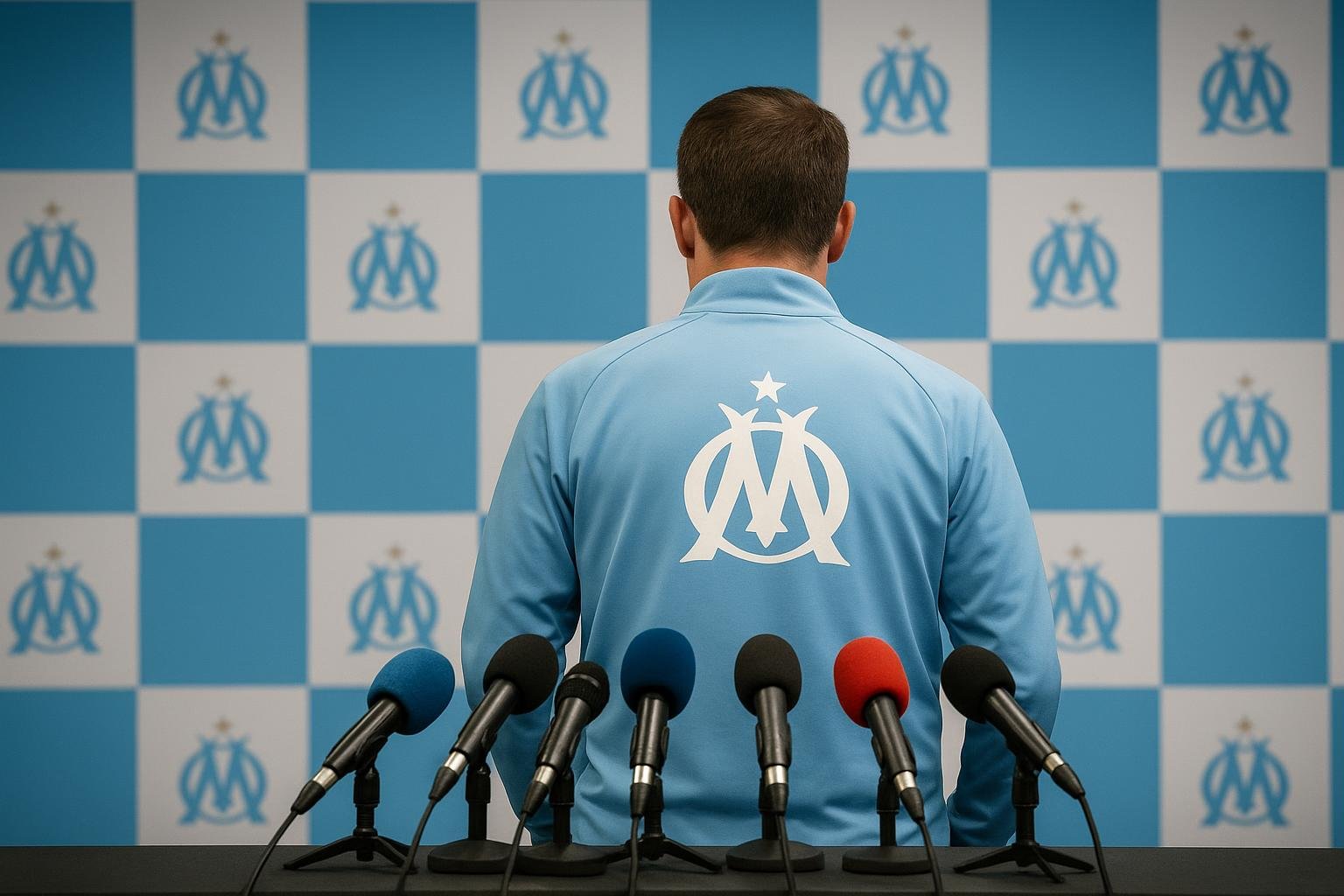 Sfeerbeeld in het stadion van Olympique Marseille bij de aankondiging van een nieuwe trainer