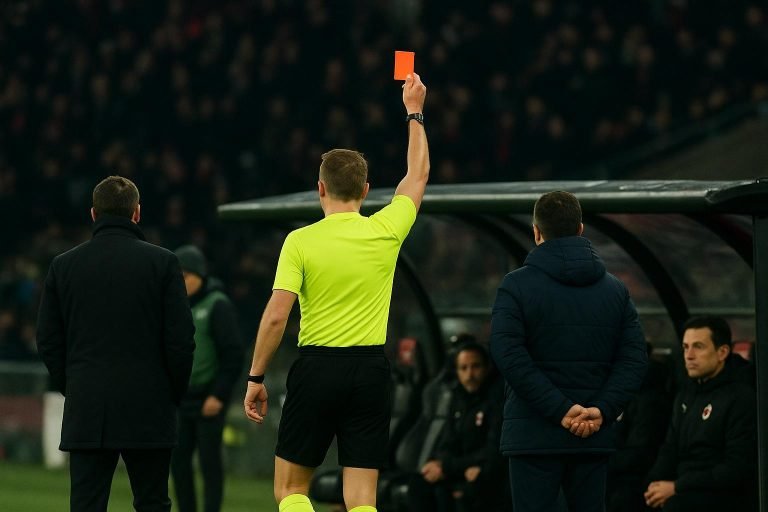 Sfeerbeeld langs de zijlijn bij AC Milan-Como in de Serie A