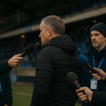 Bart Verhaeghe, voorzitter van Club Brugge, in een mixed zone na een Champions League-wedstrijd