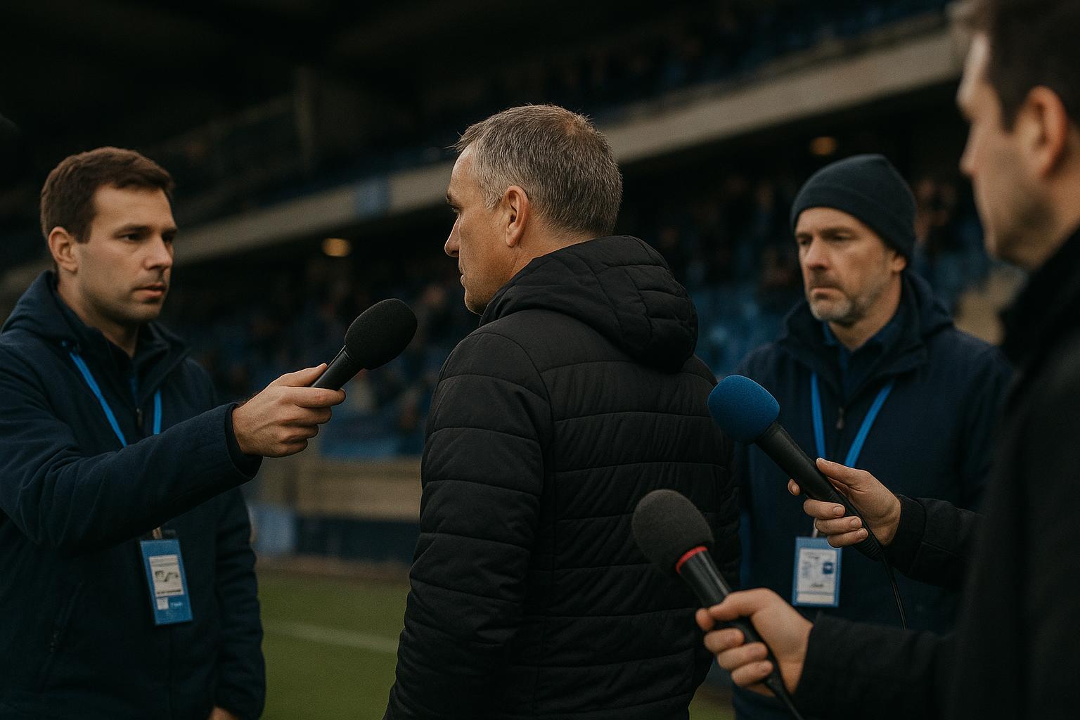 Bart Verhaeghe, voorzitter van Club Brugge, in een mixed zone na een Champions League-wedstrijd
