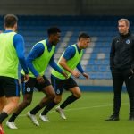 Ivan Leko van Club Brugge tijdens een training terwijl de club afwacht of Carlos Forbs fit raakt voor de return tegen Atlético Madrid