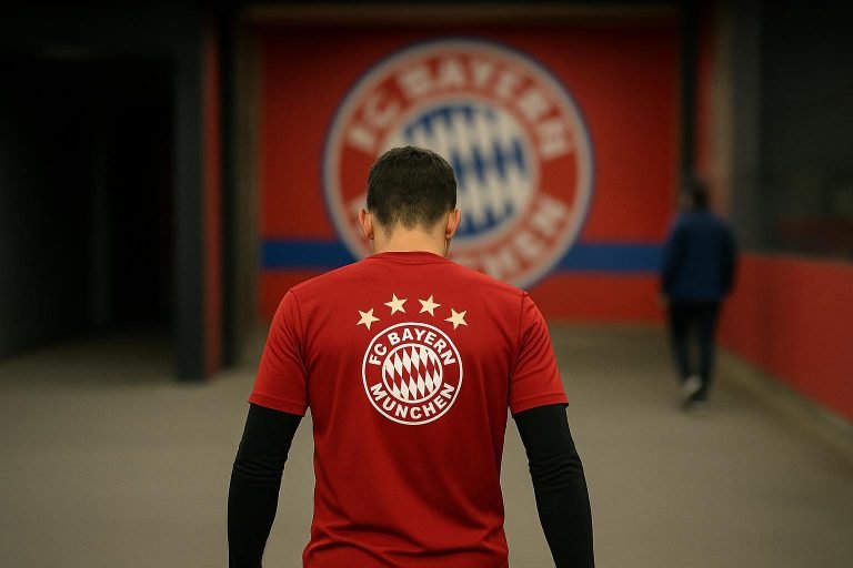 Leon Goretzka in actie voor Bayern München tijdens een wedstrijd.