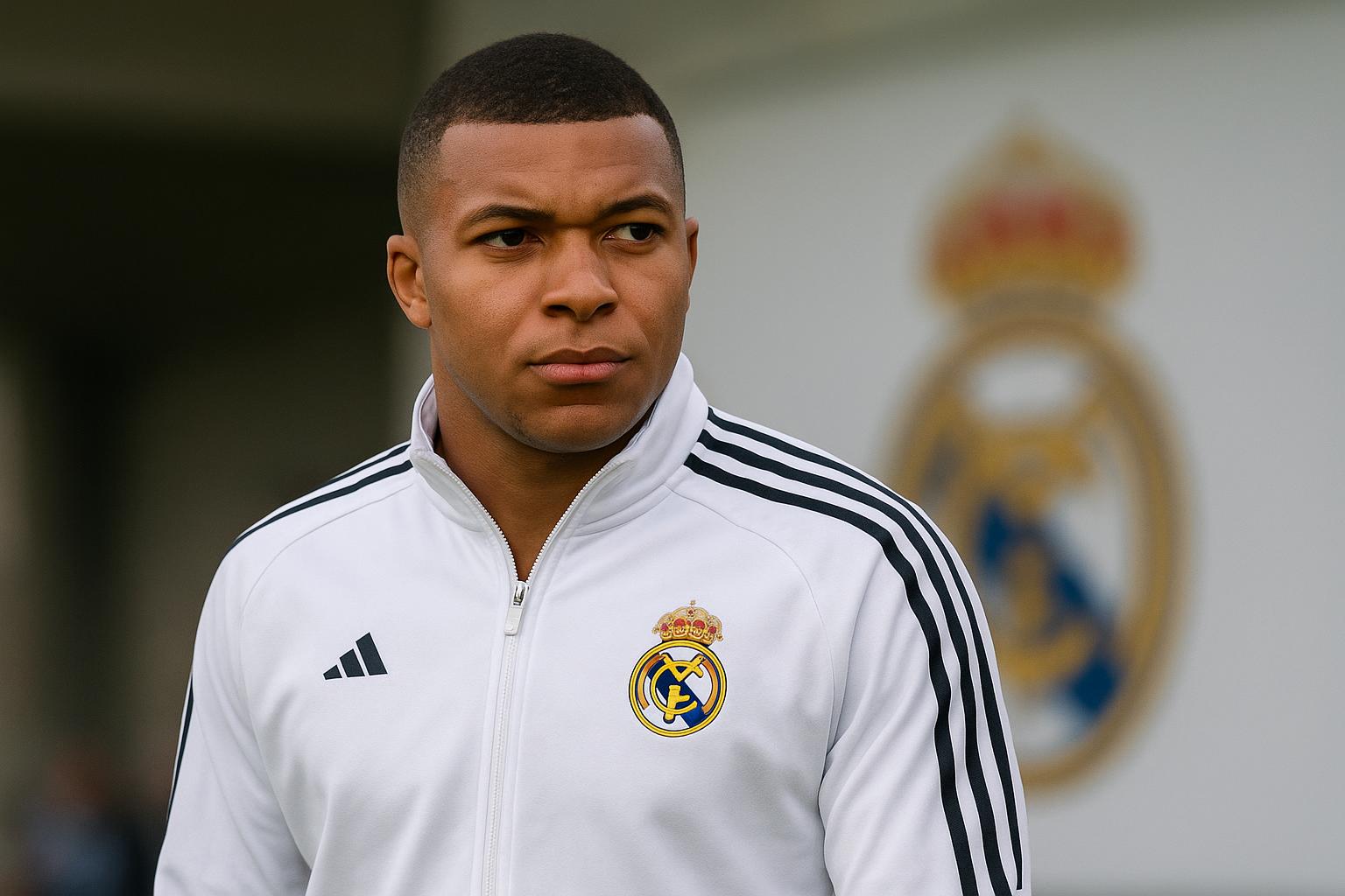 Kylian Mbappé tijdens een trainingsmoment bij Real Madrid
