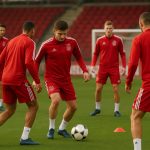 Kasper Dolberg in trainingscontext bij Ajax, zonder herkenbare gezichten