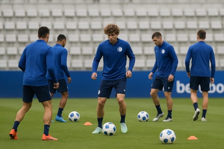 Trainingssfeer bij KAA Gent richting de wedstrijd tegen Cercle Brugge