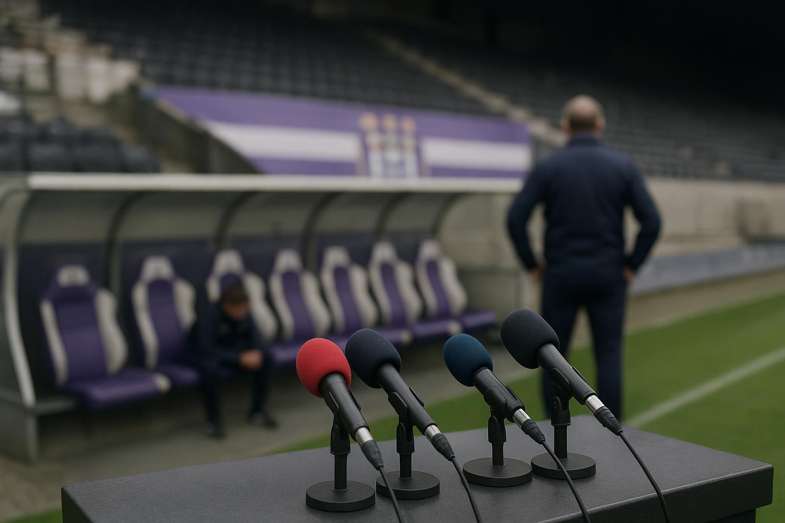 Sfeerbeeld in en rond de bank van RSC Anderlecht in het Lotto Park