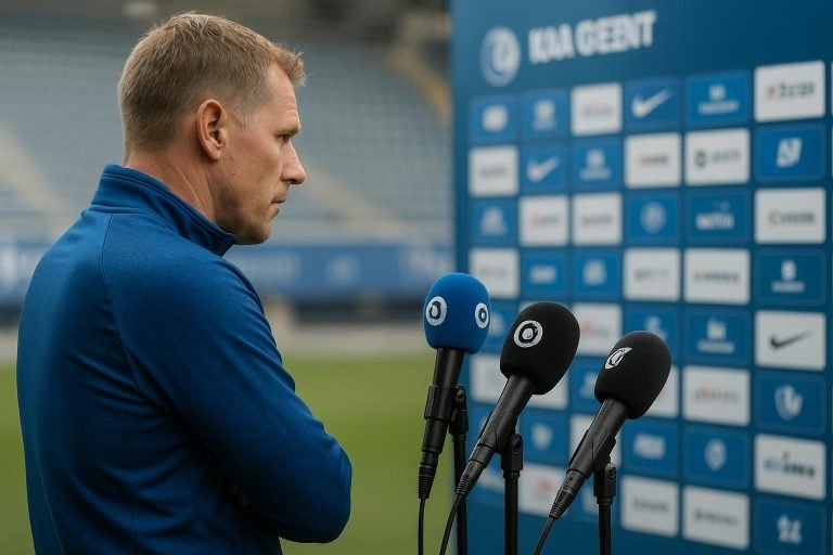 Rik De Mil tijdens een persmoment bij KAA Gent