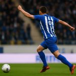 Actiefoto van Max Dean in het shirt van KAA Gent tijdens een wedstrijd, met focus op de actie en zonder herkenbare gezichten.